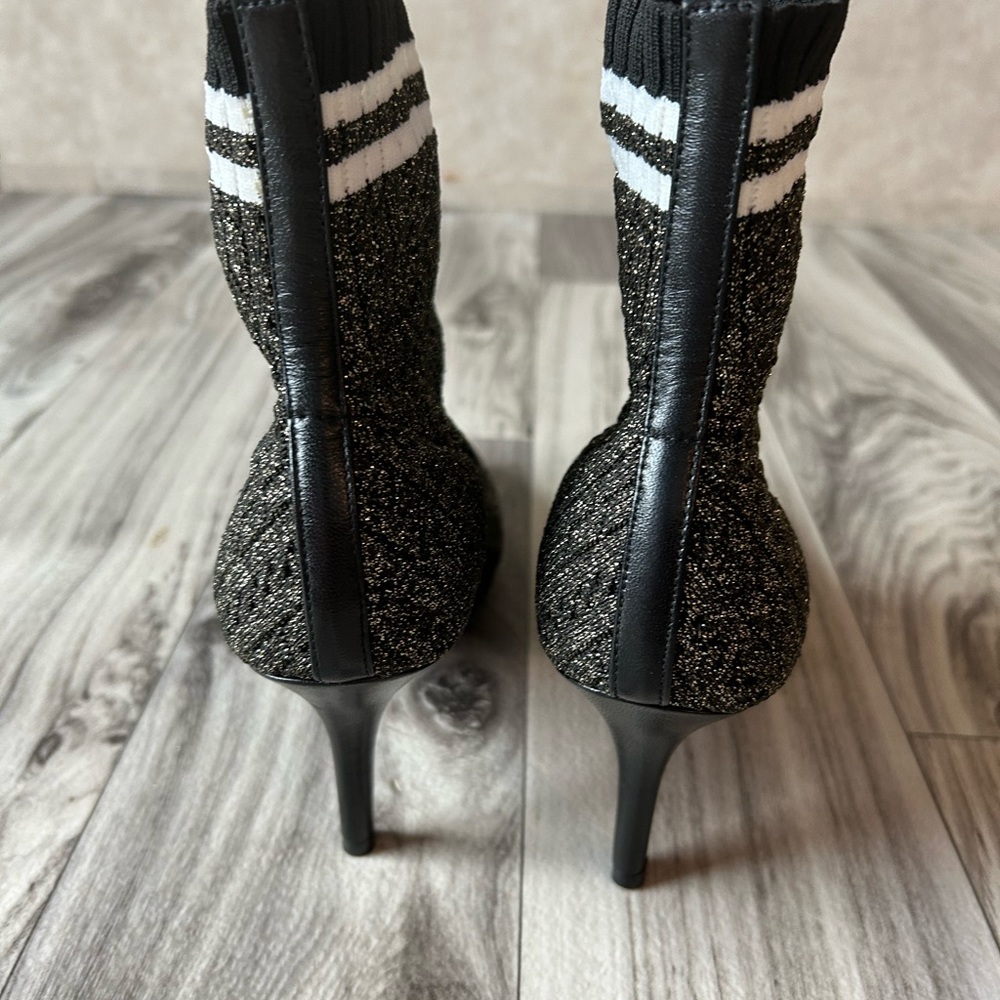 Stuart Weitzman Black and Silver Heeled Boots